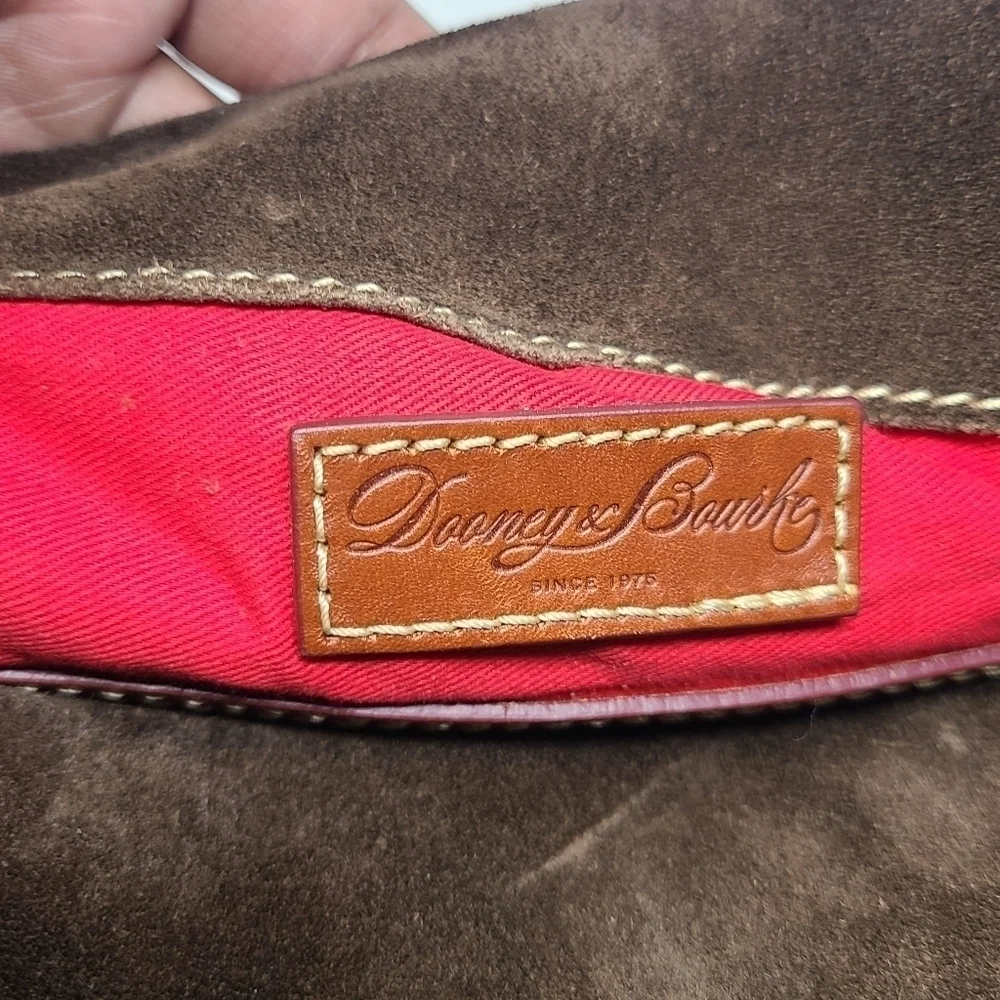 Dooney & Bourke | Large Vintage Chocolate Brown Suede Leather Handbag (One Size)